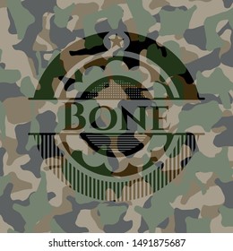 Bone on camouflaged texture. Vector Illustration. Detailed.