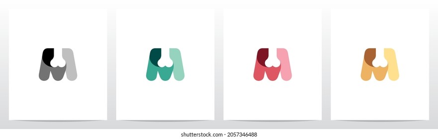 Bone On Letter Logo Design M