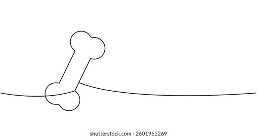 Bone one line continuous drawing. Human internal organ continuous one line illustration.