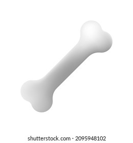 Bone outline is black. Vector drawing.