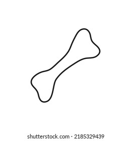 Кость контур черный. Bone outline is black. Vector drawing.



