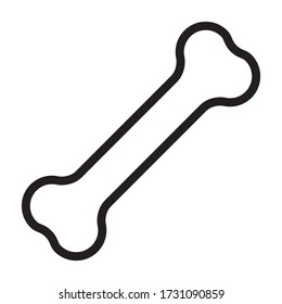 Bone outline vector icon. Isolated white background.