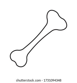 Bone outline vector icon. Isolated white background.
