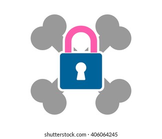 bone padlock keyhole locked secure image loco icon