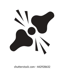 bone pain flat icon in black and white style problems joints, joint pain