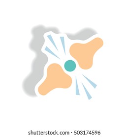 bone pain stylish icon in paper sticker style problems joints, joint pain