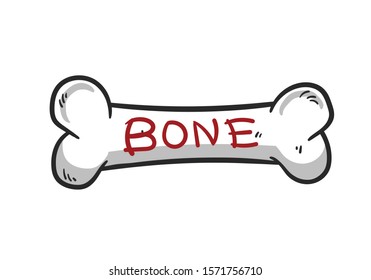 bone with paint cartoon vector 