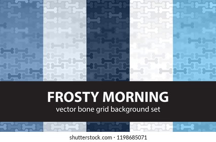 Bone pattern set Frosty Morning. Vector seamless backgrounds