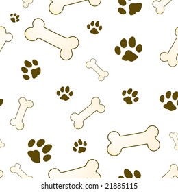 bone and paw texture in brown