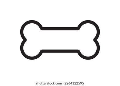 Bone for pet dog. Bone outline icon. Canine food symbol. Vector illustration