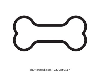 Bone for pet dog. Bone outline icon. Canine food symbol. Vector illustration