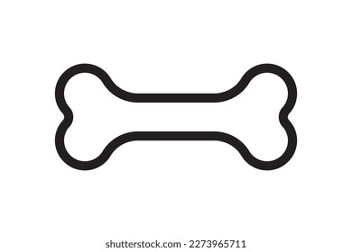 Bone for pet dog. Bone outline icon. Canine food symbol. Vector illustration