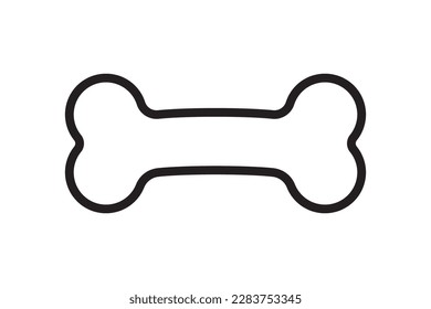 Bone for pet dog. Bone outline icon. Canine food symbol. Vector illustration