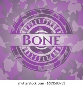 Bone pink and purple on camouflaged pattern. Vector Illustration. Detailed.