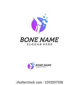 Bone Plus Logo. Healthy Bone Icon. Knee Bones And Joints Care Protection Logo Template. Medical Flat Logo Design. Vector Of Human Body Health. Emblem Symbol.