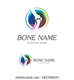 Bone Plus logo. Healthy bone Icon. Knee bones and joints care protection logo template. Medical flat logo design. Vector of human body health. Emblem symbol