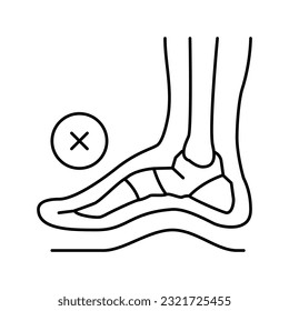 vector de icono de línea de pies de deformidad postural ósea. signo de los pies de deformidad postural ósea. símbolo de contorno aislado ilustración negra