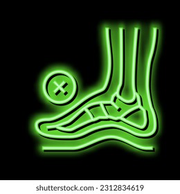 bone postural deformity feet neon light sign vector. bone postural deformity feet illustration