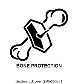 Bone protection icon isolated on background vector illustration.