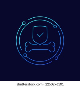 bone protection icon, linear design