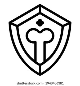 Bone protection icon. Outline Bone protection vector icon for web design isolated on white background