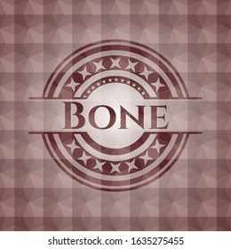 Bone red geometric badge. Seamless.