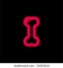 Bone red glowing neon ui ux icon. Glowing sign logo vector