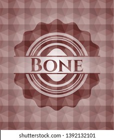 Bone red polygonal badge. Seamless.