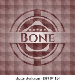 Bone red seamless polygonal badge.