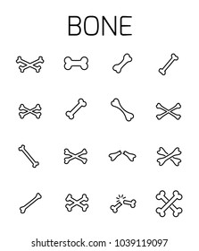 Bone related vector icon set. Well-crafted sign in thin line style with editable stroke. Vector symbols isolated on a white background. Simple pictograms.