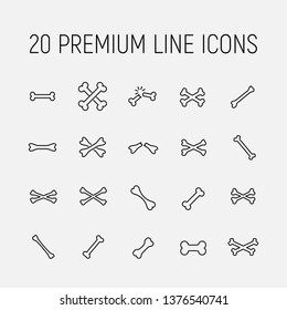 Bone related vector icon set. Well-crafted sign in thin line style with editable stroke. Vector symbols isolated on a white background. Simple pictograms