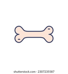 Bone related vector line icon. Chew toy. Isolated on white background. Vector illustration. Editable stroke