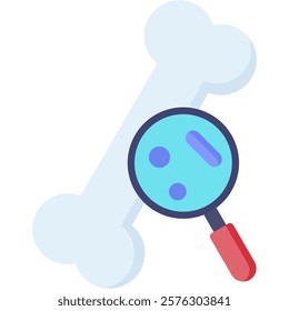 Bone Research Icon Flat Vector Illustration