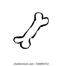 Bone roughly drawn, vector illustration