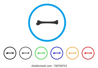 Bone rounded icon. Style is a flat bone gray symbol inside light blue circle with black, gray, green, blue, red, orange versions. Vector designed for web and software interfaces.