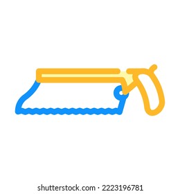 Knochen sah Farbsymbol Vektorgrafik. Knochensäge-Schild. einzelne Symbolillustration