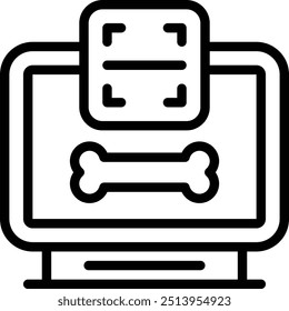 Icono de exploración ósea. Icono de radiografía