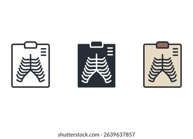 bone scan icons isolated on White Background. Flat style design