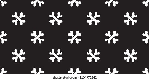 bone seamless pattern cross bone vector dog  pirate halloween isolated background repeat wallpaper black