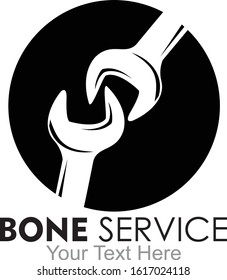bone service logo design vector isolated on white background