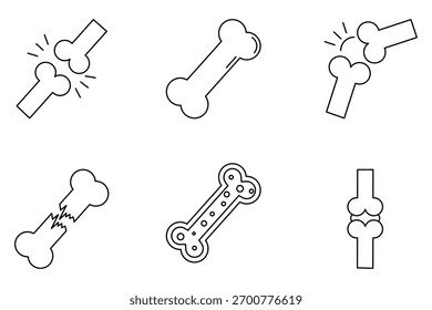 Knochensatzsymbol auf weißem Hintergrund