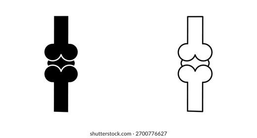 Ícone de conjunto de ossos no plano de fundo branco
