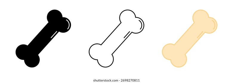 Bone set icon, vectors illustration on white background