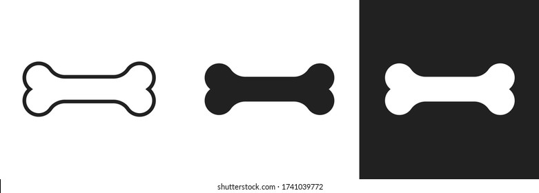 Bone set isolated icon in flat style. Vector for wab design