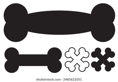 Bone set isolated icon in flat style. Vector illustration. 11:11