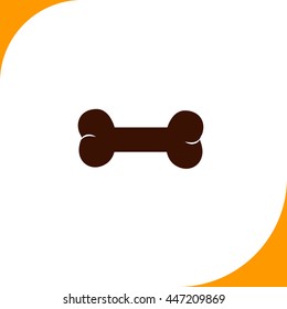 Bone sign. Brown icon on white background