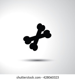 Bone sign flat icon illustration