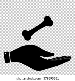 Bone sign. Flat style icon vector illustration.