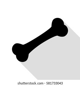 Bone sign illustration. Black icon with flat style shadow path.