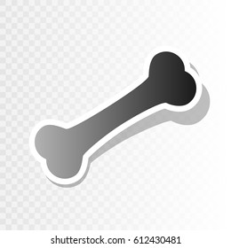 Bone sign illustration. Vector. Blackish icon on transparent background with transition.